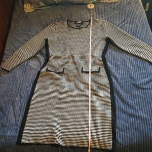 DKNY Monochrome Houndstooth Dress